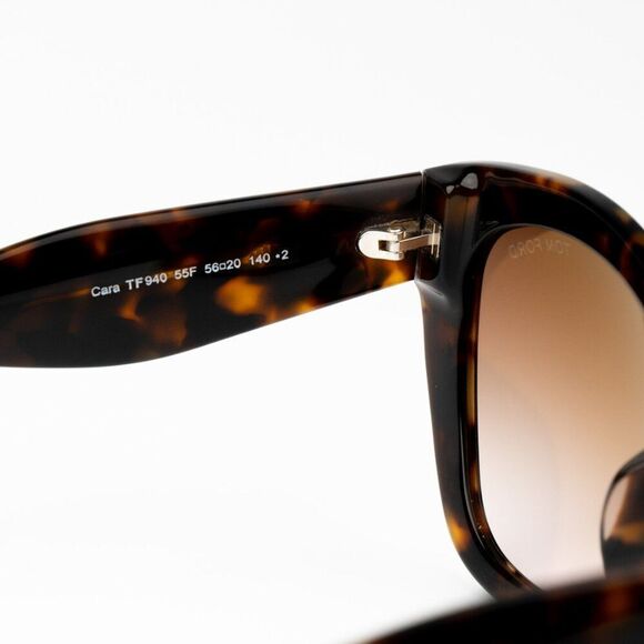 NEW Tom Ford FT0940/S CARA 55F Havana Gradient Brown Cat Eye Women Sunglasses - Picture 9 of 12